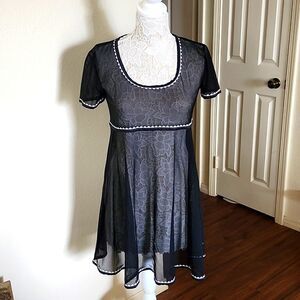 Karla Colletto Mesh Dress Swim Coverup Whimsygoth Chic Size 2